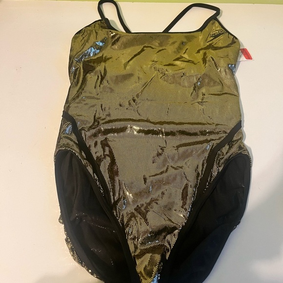 Speedo Other - Vintage Speedo Gold Shiny One Piece Swimsuit Sz14 Rare